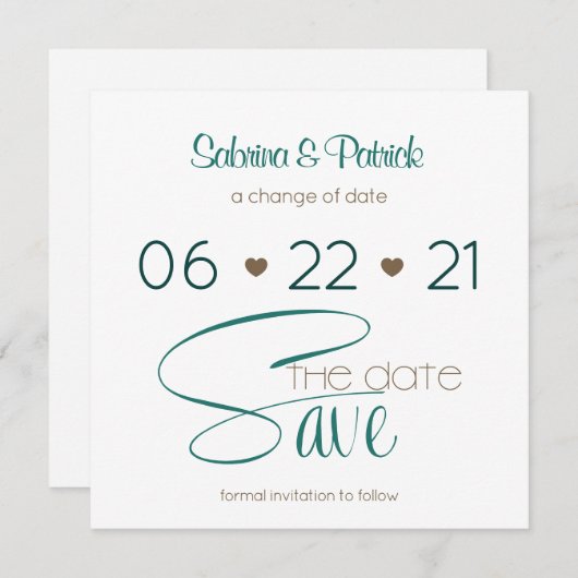 Rich BOHO Hunter Green Save the Date Einladung (Vorne/Hinten)