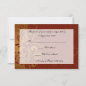 Rich Brick Red and Gold Reverse Swirl UAWG RSVP Karte (Rückseite)