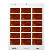 Rich Brick Red und Gold Reverse Swirl Adressaufkleber (Vorne)