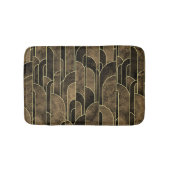 Rich Brown and Gold Art Deco Muster Badematte (Vorderseite)