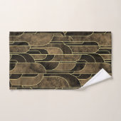 Rich Brown and Gold Art Deco Muster Badhandtuch Set (Handtuch)