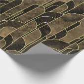 Rich Brown and Gold Art Deco Muster Geschenkpapier (Ecke)