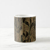 Rich Brown and Gold Art Deco Muster Kaffeetasse (Mittel)