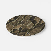 Rich Brown and Gold Art Deco Muster Pappteller (Schrägansicht)