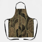 Rich Brown and Gold Art Deco Muster Schürze (Vorderseite)