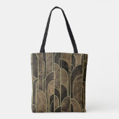 Rich Brown and Gold Art Deco Muster Tasche (Rückseite)