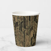 Rich Brown and Gold Art Deco Pattern Pappbecher (Rückseite)
