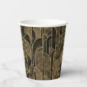 Rich Brown and Gold Art Deco Pattern Pappbecher (Vorderseite)