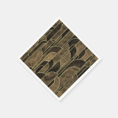Rich Brown and Gold Art Deco Pattern Serviette (Ecke)