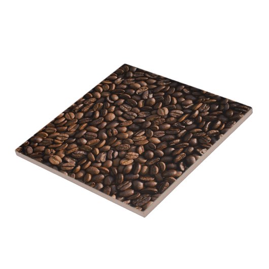 Rich Brown Coffee Beans Pattern Café/Coffee Bar Fliese (Seite)