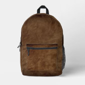 Rich Brown Leder Hintergrund mit Vignette Bedruckter Rucksack (Vorderseite)