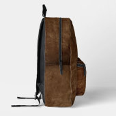 Rich Brown Leder Hintergrund mit Vignette Bedruckter Rucksack (Links)