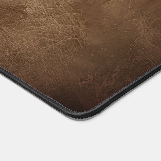 Rich Brown Leder Hintergrund mit Vignette Schreibtischunterlage (Ecke)