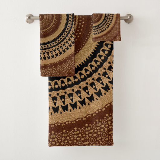 Rich Brown Mandala Badhandtuch Set (Insitu)
