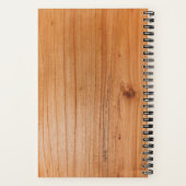 Rich Brown Wood Veneer Rounded Modern Typografie Notizblock (Rückseite)