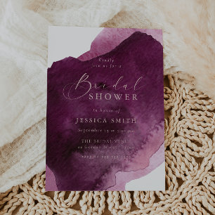 Rich Burgund & Blush Modernes Brautparty Einladung