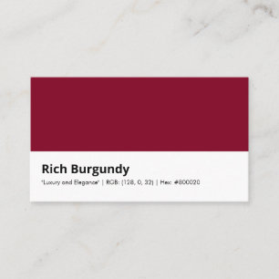 Rich Burgundy "Luxus und Eleganz" Visitenkarte