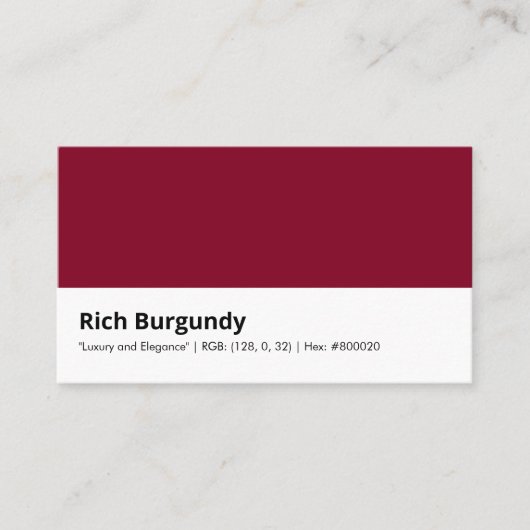 Rich Burgundy | "Luxus und Eleganz" Visitenkarte (Vorderseite)