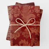 Rich Burgundy Red and Gold Damask Geschenkpapier Set (Beispiel)