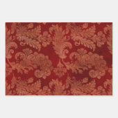 Rich Burgundy Red and Gold Damask Geschenkpapier Set (Vorderseite)