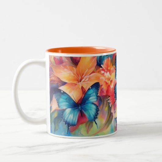 Rich Butterfly Design Keramik Tasse (Links)