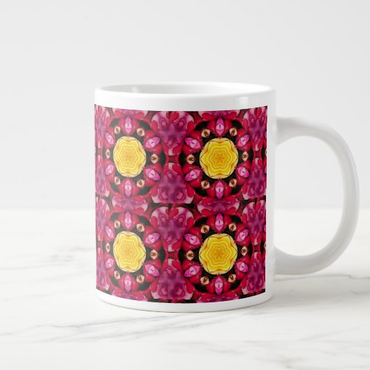 Rich Carmine Base & Banana Yellow Pattern Jumbo-Tasse (Rechts)