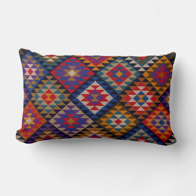 Rich Cfarbed Indian Pattern Lendenkissen (Vorderseite)