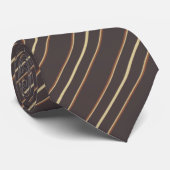 Rich Chocolate Brown & Beige Multi-Stripe Krawatte (Gerollt)