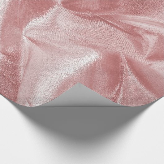 Rich Crumpled Pink Metallic Abstrakte Textur Geschenkpapier (Ecke)