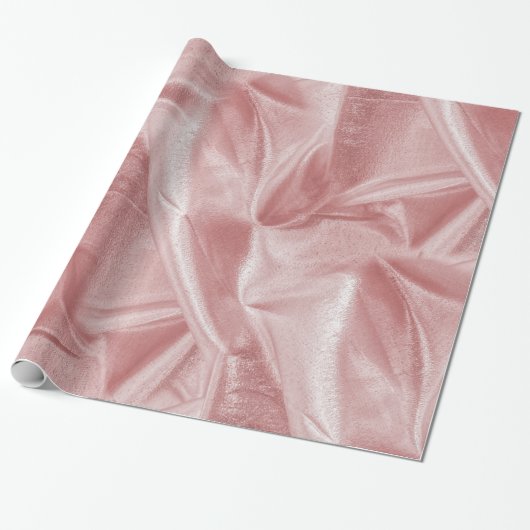 Rich Crumpled Pink Metallic Abstrakte Textur Geschenkpapier (Ungerollt)