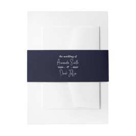 Rich Dark Blue Wedding Invitation Bly Band
