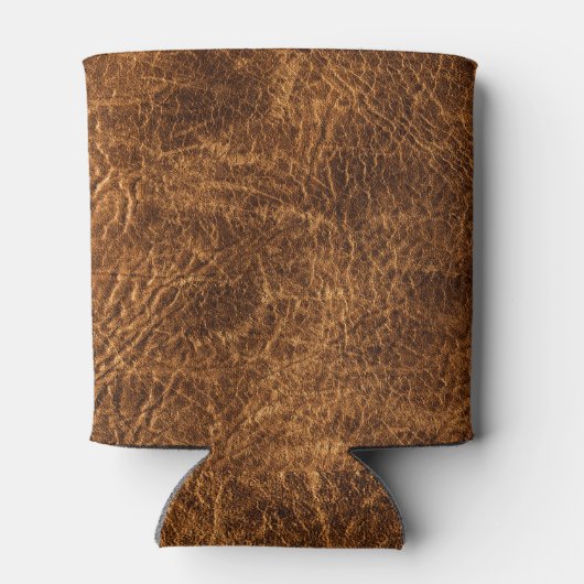 Rich Dark Brown Leather Dosenkühler (Rückseite)