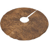 Rich Dark Brown Leather Polyester Weihnachtsbaumdecke (Schrägansicht)