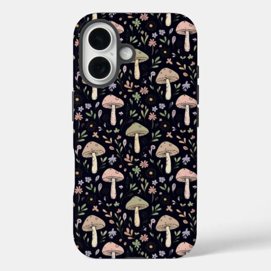 Rich Dark Fungi Seamless Pattern Goblincore Case-Mate iPhone Hülle (Rückseite)