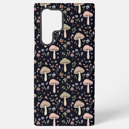 Rich Dark Fungi Seamless Pattern Goblincore Samsung Galaxy Hülle (Rückseite)