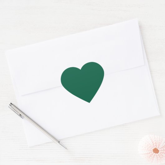 Rich Dark Green Heart Sticker (Umschlag)