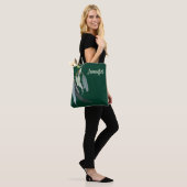 Rich Dark Green with Watercolor Leaves Named  Tasche (Am Model)