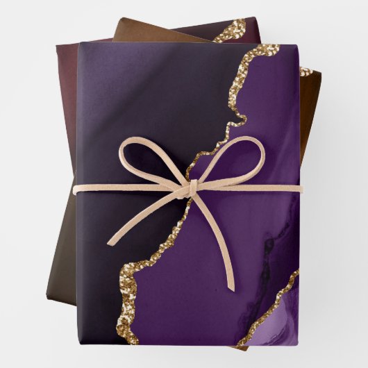 Rich Elegant Agate Gold Glitzer Geschenkpapier Set (Beispiel)