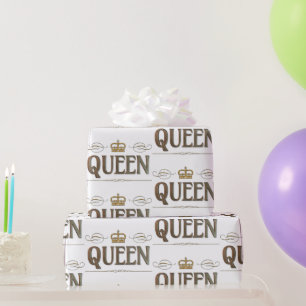 Rich elegante QUEEN Royalty Lettering Krone Geschenkpapier