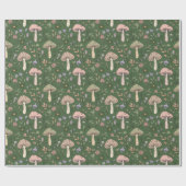 Rich Emerald Green Fungi Seamless Pattern Geschenkpapier (Flach)