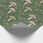 Rich Emerald Green Fungi Seamless Pattern Geschenkpapier (Ecke)