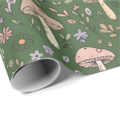 Rich Emerald Green Fungi Seamless Pattern Geschenkpapier (Rolleneckpunkt)