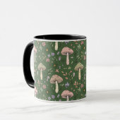 Rich Emerald Green Fungi Seamless Pattern Luxury Tasse (Vorderseite Links)