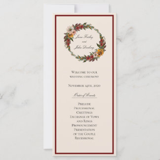 Rich Fall Florals Hochzeitsprogramm
