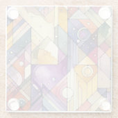 Rich geometric mosaic gesteinigtes Glas Wasserfarb Glasuntersetzer (Rückseite)
