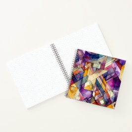 Rich geometric mosaic gesteinigtes Glas Wasserfarb Notizblock