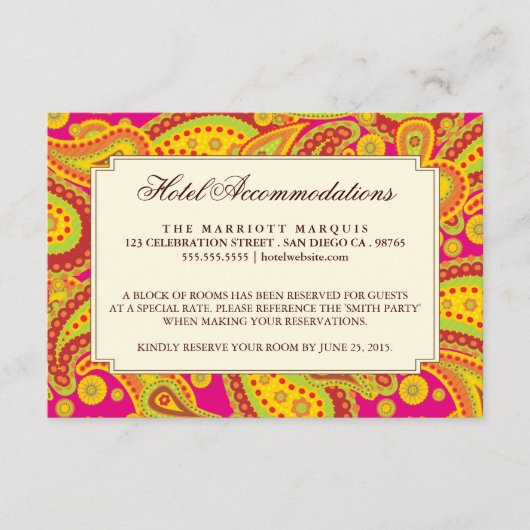 Rich Gold Paisley Pattern Party Enclosure Card Begleitkarte (Vorderseite)