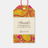 Rich Gold Paisley Pattern Party Geschenk-Tag Geschenkanhänger (Vorderseite)