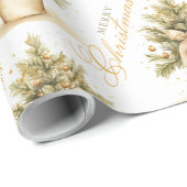 Rich Gold Weihnachtsbaum Ornamente & Bows Geschenkpapier (Rolleneckpunkt)