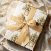 Rich Gold Weihnachtsbaum Ornamente & Bows Geschenkpapier